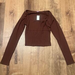 Corset like Francesca’s top brown color brand new
